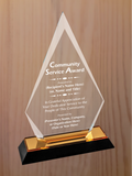 Arrow Point Acrylic - Community Service Award