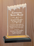 Frosted Top Acrylic - Community Service Award