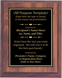 Cherry Woodgrain Plaque with Standard Plate - Design Your Own Award