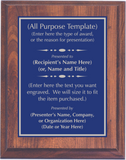 Cherry Woodgrain Plaque with Standard Plate - Design Your Own Award