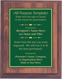 Cherry Woodgrain Plaque with Standard Plate - Design Your Own Award