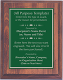 Cherry Woodgrain Plaque with Standard Plate - Design Your Own Award