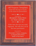 Cherry Woodgrain Plaque with Standard Plate - Design Your Own Award