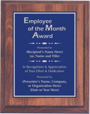 Cherry Woodgrain Plaque with Standard Plate - Employee of the Month Award