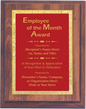 Cherry Woodgrain Plaque with Decorative Plate - Employee of the Month Award