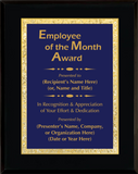 Gloss Black Wood Plaque with Decorative Plate - Employee of the Month Award