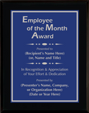 Gloss Black Wood Plaque with Standard Plate - Employee of the Month Award