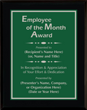 Gloss Black Wood Plaque with Standard Plate - Employee of the Month Award