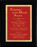 Gloss Black Wood Plaque with Decorative Plate - Employee of the Month Award