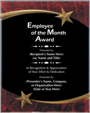 Acrylic Plaque with Marble and Shooting Star Accent - Employee of the Month Award