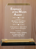 Clipped Corner Acrylic - Employee of the Month Award