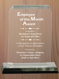 Clipped Corner Acrylic - Employee of the Month Award