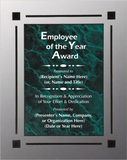 Acrylic Clear Plaque with Marble Design Accent - Employee of the Year Award
