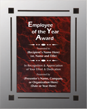 Acrylic Clear Plaque with Marble Design Accent - Employee of the Year Award