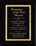 Gloss Black Wood Plaque with Decorative Plate - Employee of the Year Award