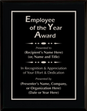 Gloss Black Wood Plaque with Standard Plate - Employee of the Year Award