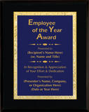 Gloss Black Wood Plaque with Decorative Plate - Employee of the Year Award