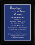 Gloss Black Wood Plaque with Standard Plate - Employee of the Year Award