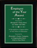 Gloss Black Wood Plaque with Standard Plate - Employee of the Year Award