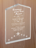 Star Point Acrylic - Employee of the Year Award