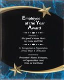 Acrylic Plaque with Marble and Shooting Star Accent - Employee of the Year Award