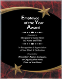 Acrylic Plaque with Marble and Shooting Star Accent - Employee of the Year Award