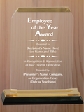 Clipped Corner Acrylic - Employee of the Year Award