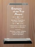 Clipped Corner Acrylic - Employee of the Year Award