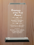 Clipped Corner Acrylic - Employee of the Year Award
