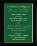 Gloss Black Wood Plaque with Standard Plate - Design Your Own Award