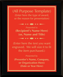 Gloss Black Wood Plaque with Standard Plate - Design Your Own Award