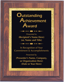 Cherry Woodgrain Plaque with Decorative Plate - Outstanding Achievement Award