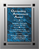 Acrylic Clear Plaque with Marble Design Accent - Outstanding Achievement Award