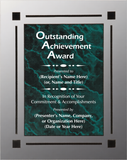 Acrylic Clear Plaque with Marble Design Accent - Outstanding Achievement Award