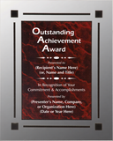 Acrylic Clear Plaque with Marble Design Accent - Outstanding Achievement Award