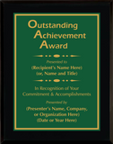 Gloss Black Wood Plaque with Standard Plate - Outstanding Achievement Award