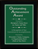 Gloss Black Wood Plaque with Standard Plate - Outstanding Achievement Award