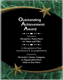 Acrylic Plaque with Marble and Shooting Star Accent - Outstanding Achievement Award