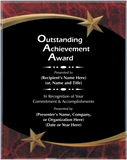 Acrylic Plaque with Marble and Shooting Star Accent - Outstanding Achievement Award