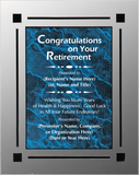Acrylic Clear Plaque with Marble Design Accent - Retirement Award