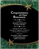 Acrylic Plaque with Marble and Shooting Star Accent - Retirement Award