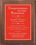 Walnut Wood Plaque with Standard Plate - Retirement Award
