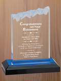 Frosted Top Acrylic - Retirement Award