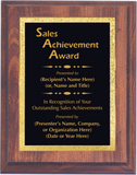 Cherry Woodgrain Plaque with Decorative Plate - Outstanding Sales Achievement Award