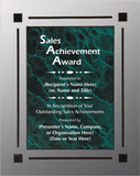 Acrylic Clear Plaque with Marble Design Accent - Outstanding Sales Achievement Award