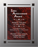Acrylic Clear Plaque with Marble Design Accent - Outstanding Sales Achievement Award