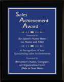 Gloss Black Wood Plaque with Standard Plate - Outstanding Sales Achievement Award