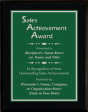 Gloss Black Wood Plaque with Standard Plate - Outstanding Sales Achievement Award
