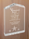 Star Point Acrylic - Outstanding Sales Award