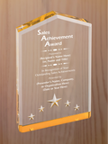 Star Point Acrylic - Outstanding Sales Award
